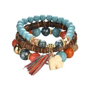 4/$25 Bohemian Tassel Elephant Bracelet